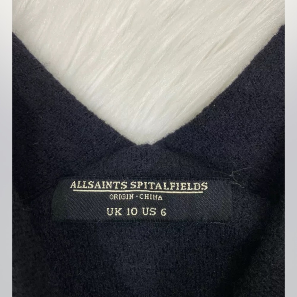 All Saints Boiled Wool Cowl Neck Dress Sz 6 - Picture 5 of 9
